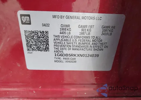 2022 Cadillac Ct4 Premium Luxury from USA, damaged, VIN 1G6DB5RKXN0124039